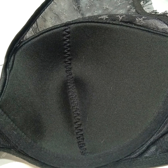 Victoria's Secret Beautiful Style Black &Silver Star Lace Women's Top Bra Size L - Picture 10 of 14